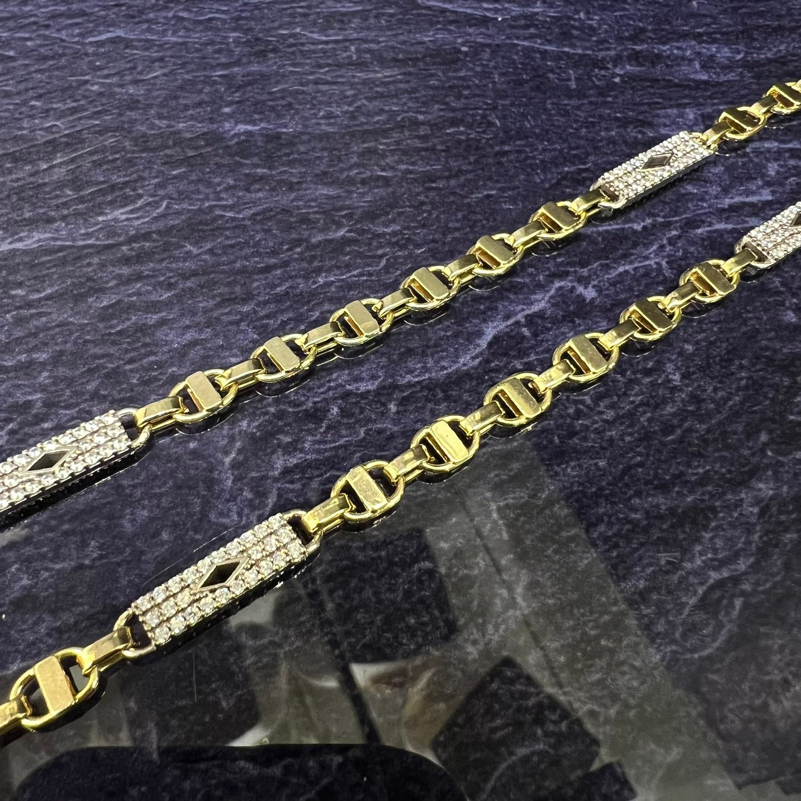 14 karaat gouden ketting kingsley schakel, Ophalen of Verzenden, Nieuw, Goud