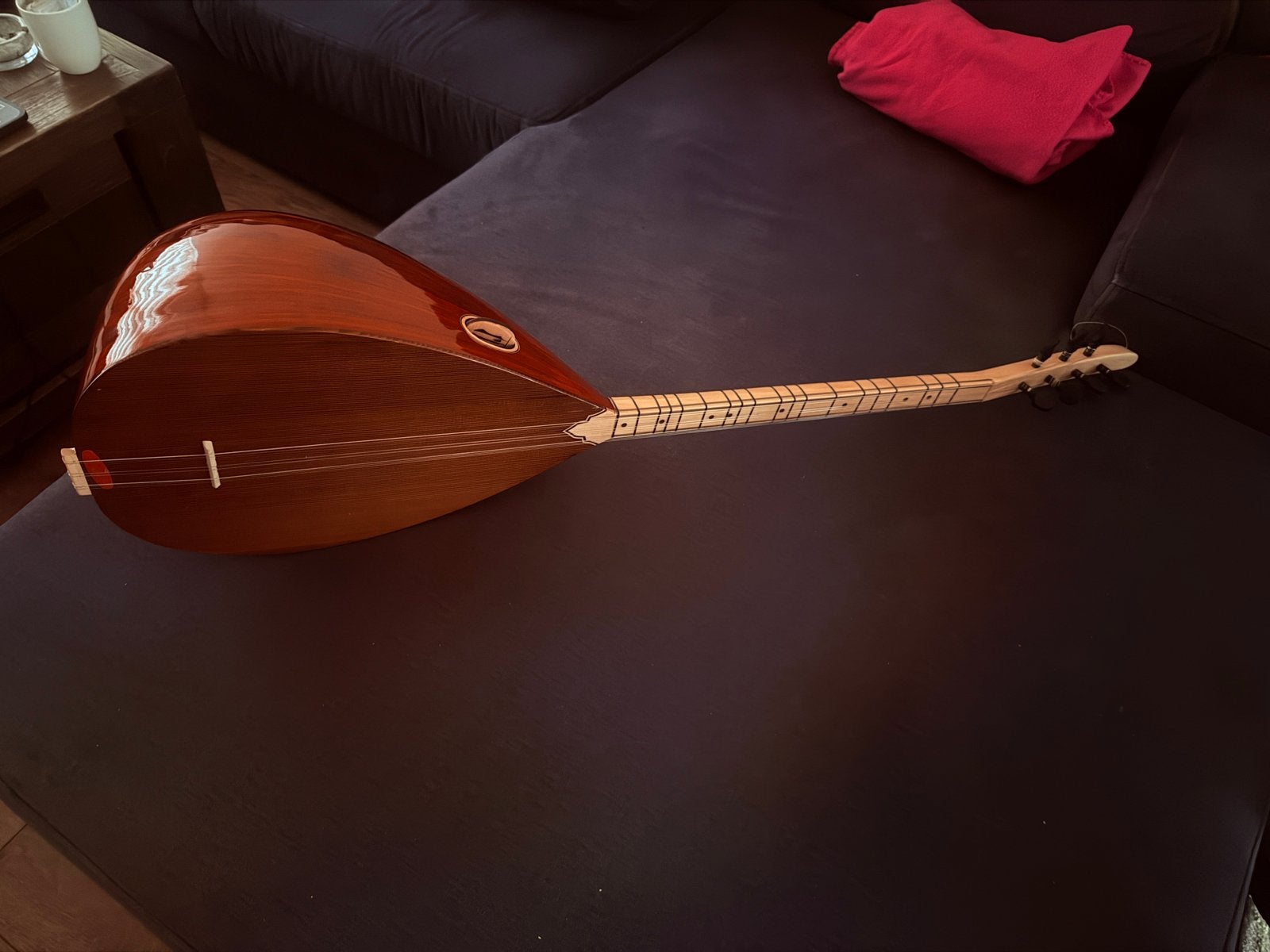 Korte hals Saz/Baglama van padouk-hout met accessoires, Ophalen, Nieuw, Luit, Saz of Bouzouki