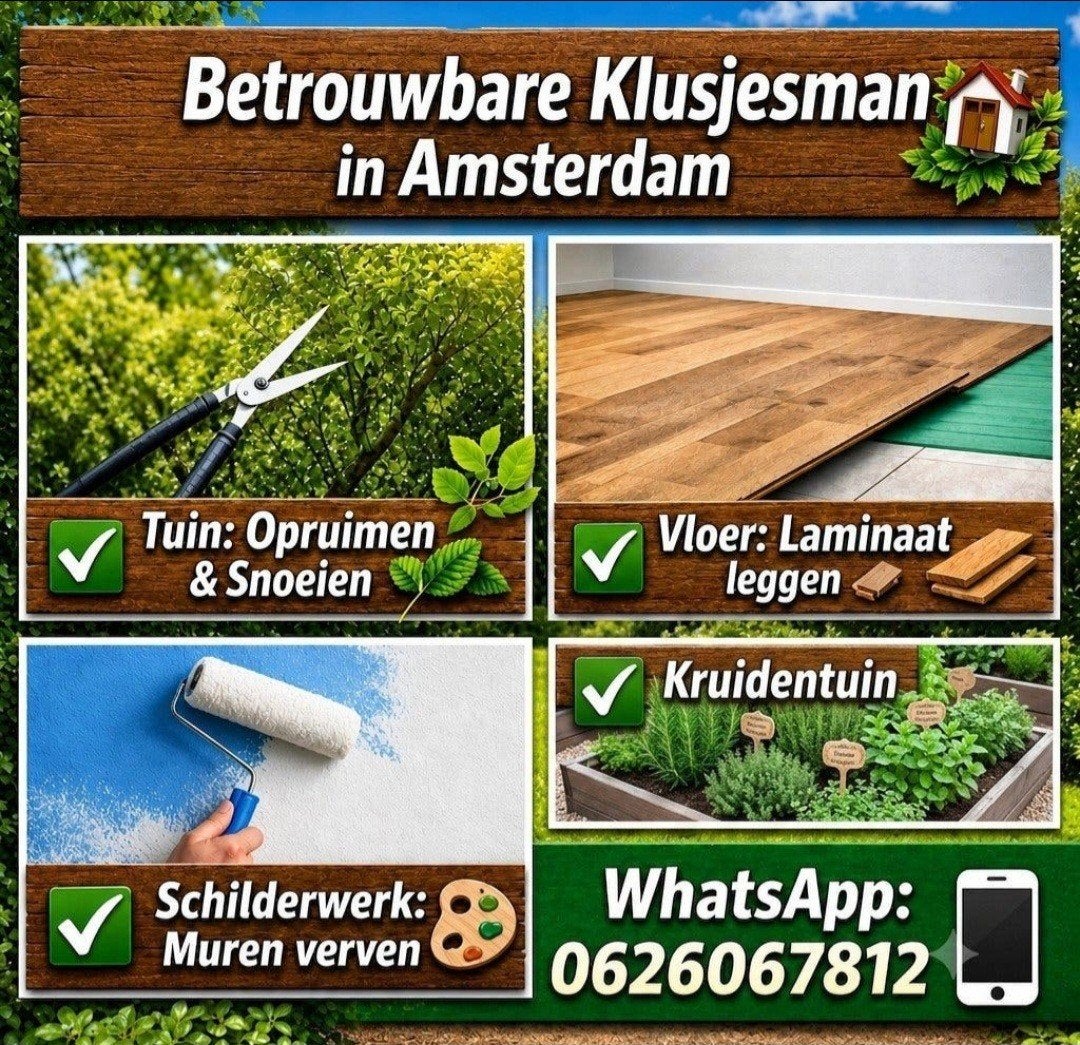 Klusjesman/ Handyman, Ophalen of Verzenden, 20 m² of meer
