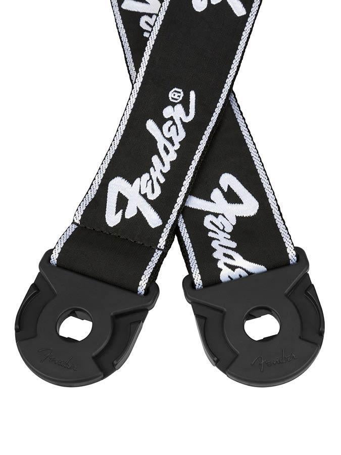 Fender 990629008 2 gitaarband zwart met witte lopende logo, ., Nieuw, Ophalen of Verzenden, .