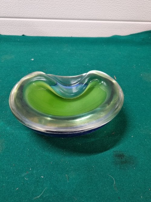 -	schaal murano glas groen blauw, Ophalen of Verzenden, 'T Olde Gre-j, Info@toldegrej.nl, Endepoelstraat 20f Didam