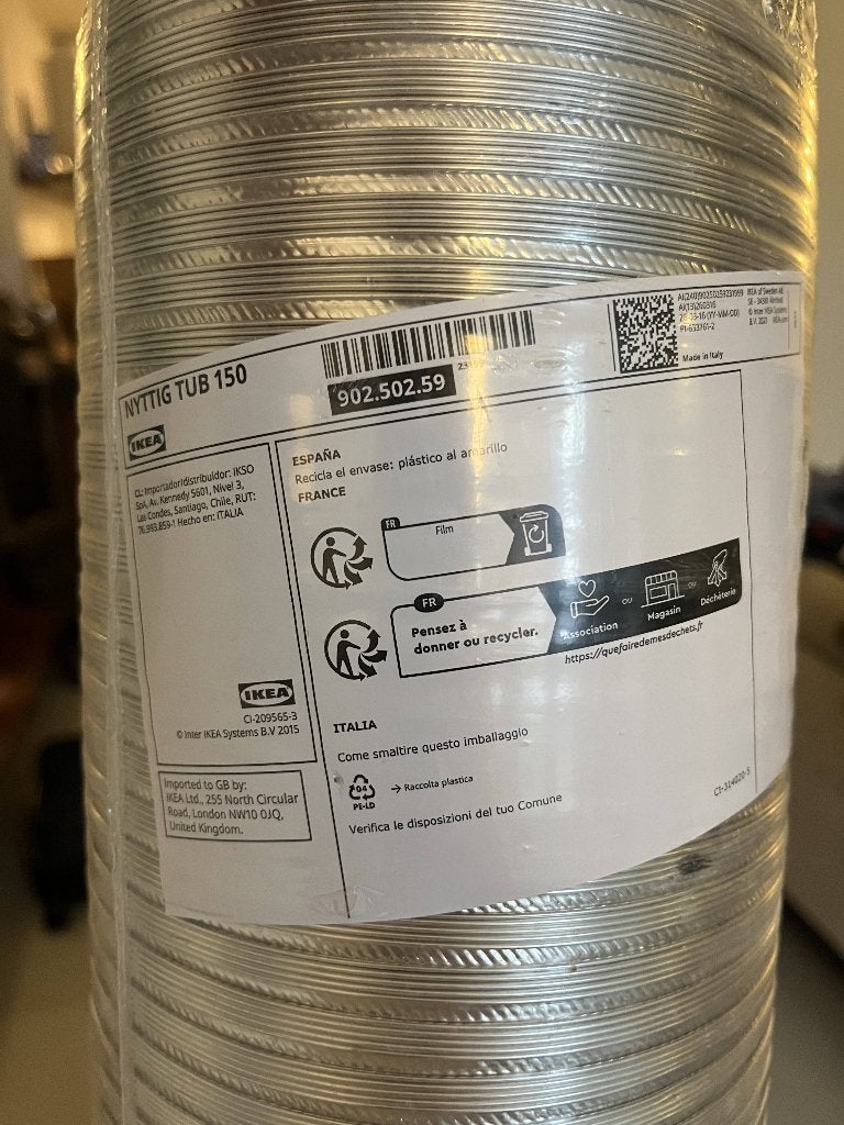 NYTIIG TUB 150 (flexible pipe for extractor fan), Ophalen, Minder dan 50 cm, 100 tot 150 cm, Nieuw