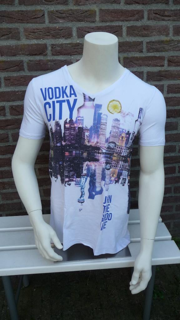 Wit Heren Coolcat Shirt Maat L, Kleding | Heren, T-shirts, Ophalen of Verzenden, Zo goed als nieuw, Wit