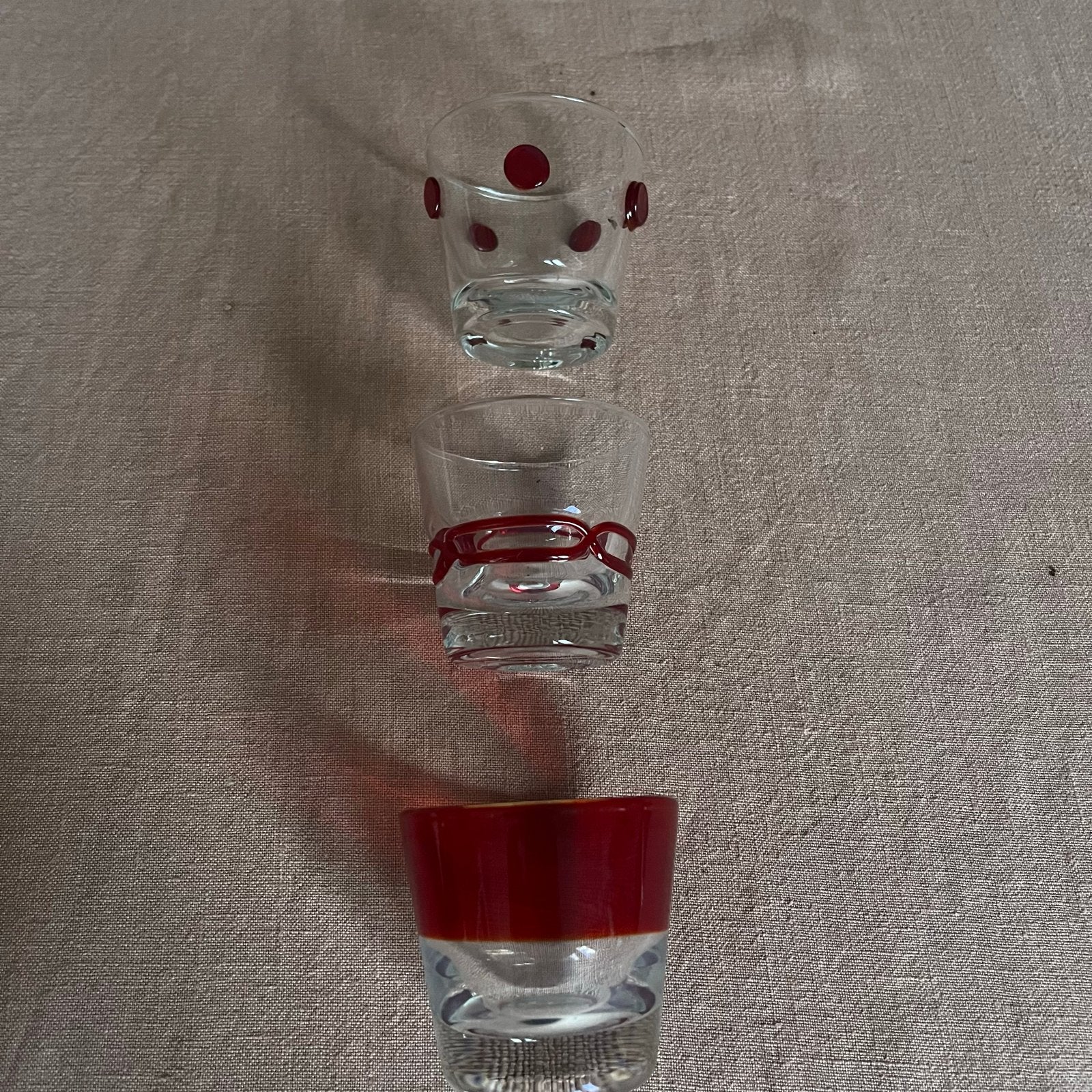 Italiaans design grappa shotglaasjes, Ophalen of Verzenden, Zo goed als nieuw, Meerkleurig, Glas