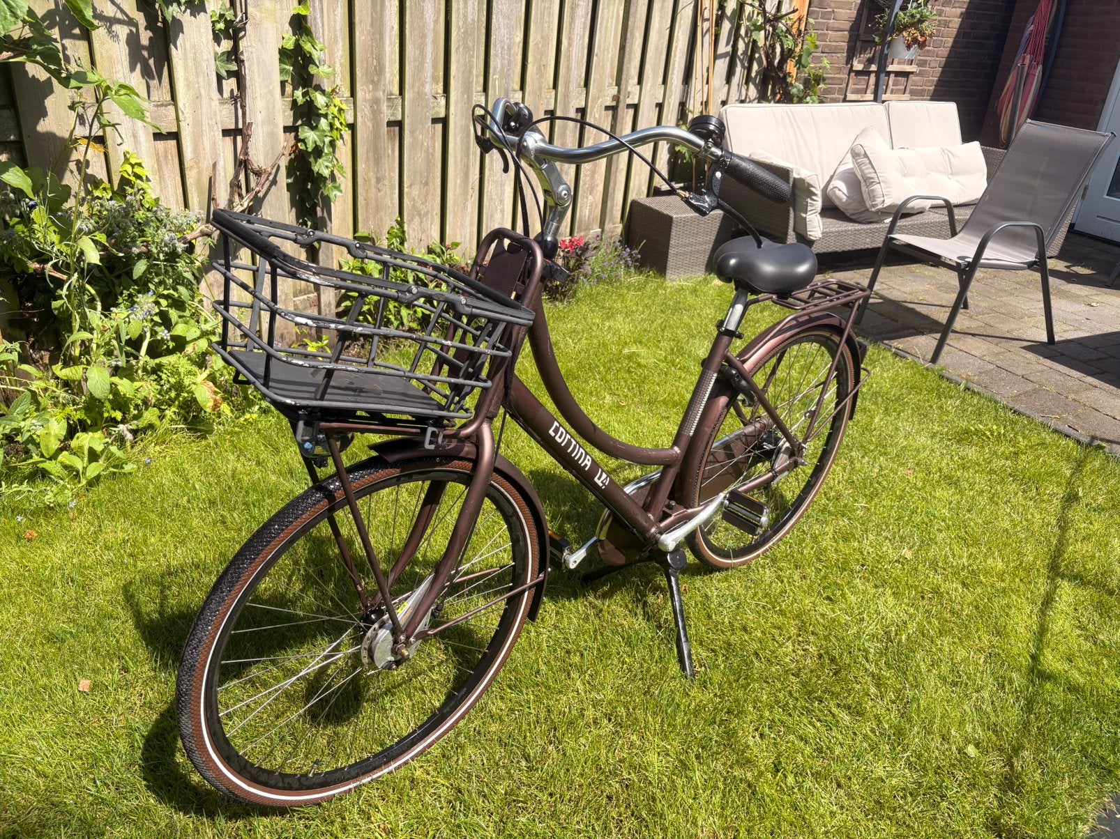 Cortina Fiets met mand, Ophalen, Terugtraprem, 47 tot 50 cm, Versnellingen