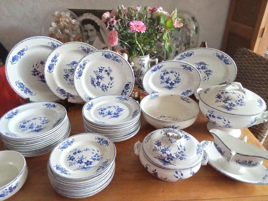 Prachtig 12 persoons eetservies BOCH serie GRAND BOUQUET, Ophalen