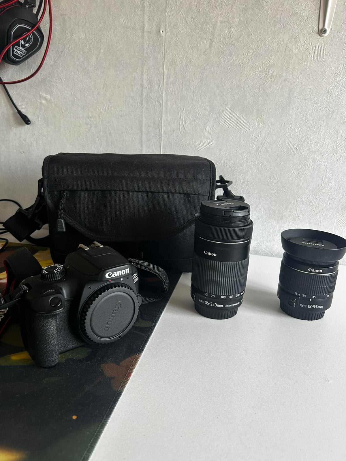 Canon4000d + Lens 18-55/55-255, Ophalen of Verzenden, Zo goed als nieuw, Canon, 8 keer of meer
