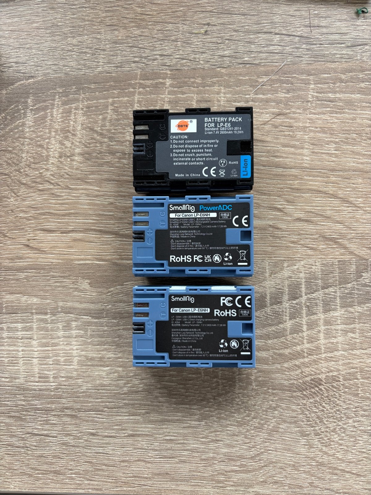 SmallRig LP-E6NH en DSTE LP-E6 accu’s voor Canon camera, Ophalen of Verzenden, Gebruikt, Oplaadbaar