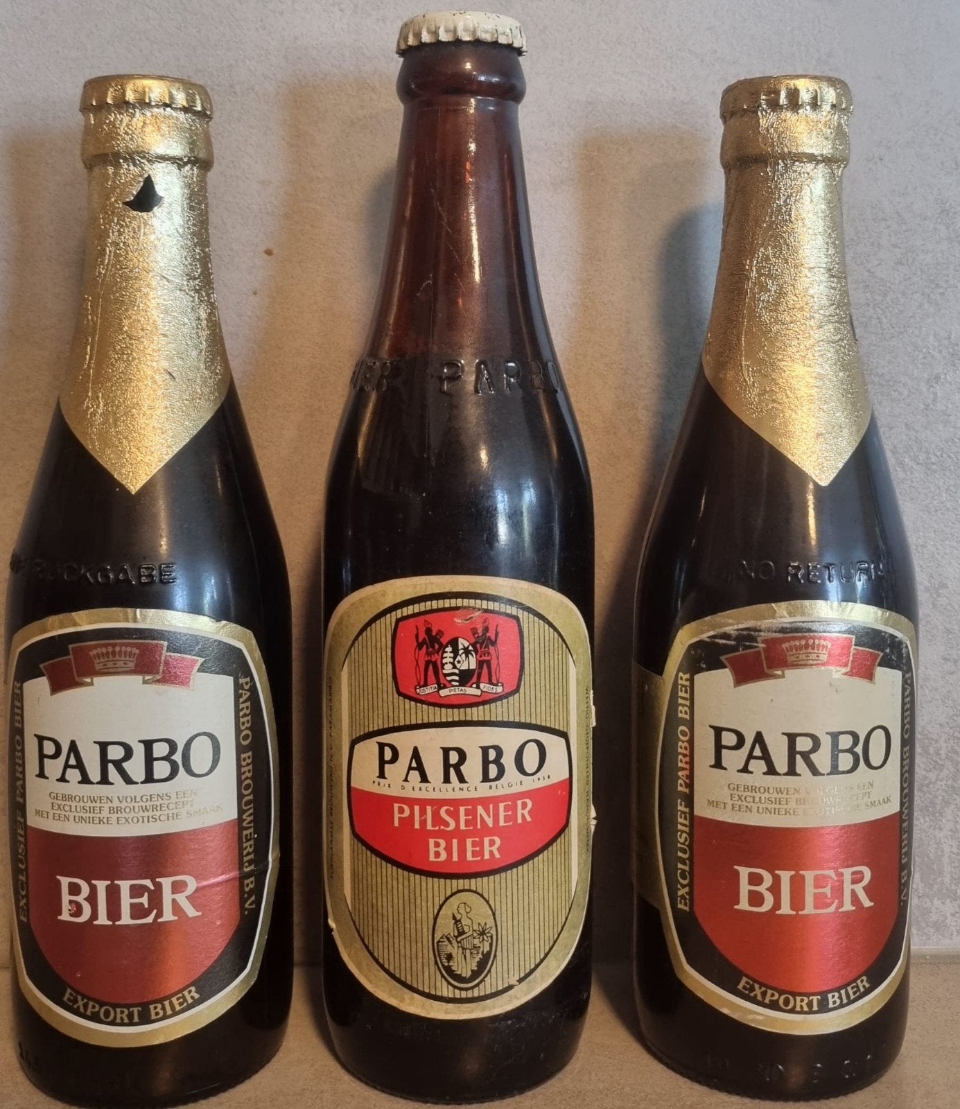 2x Parbo, Paramaribo: 2x Export '92 (nr 1 & 3), Ophalen of Verzenden, Zo goed als nieuw, Flesje(s), Overige merken