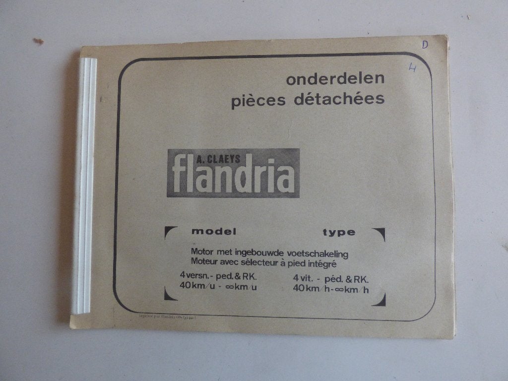 FLANDRIA MOTOR MET INGEBOUWDE VOETSCHAKELING ONDERDELENLIJST, Ophalen of Verzenden, Zo goed als nieuw