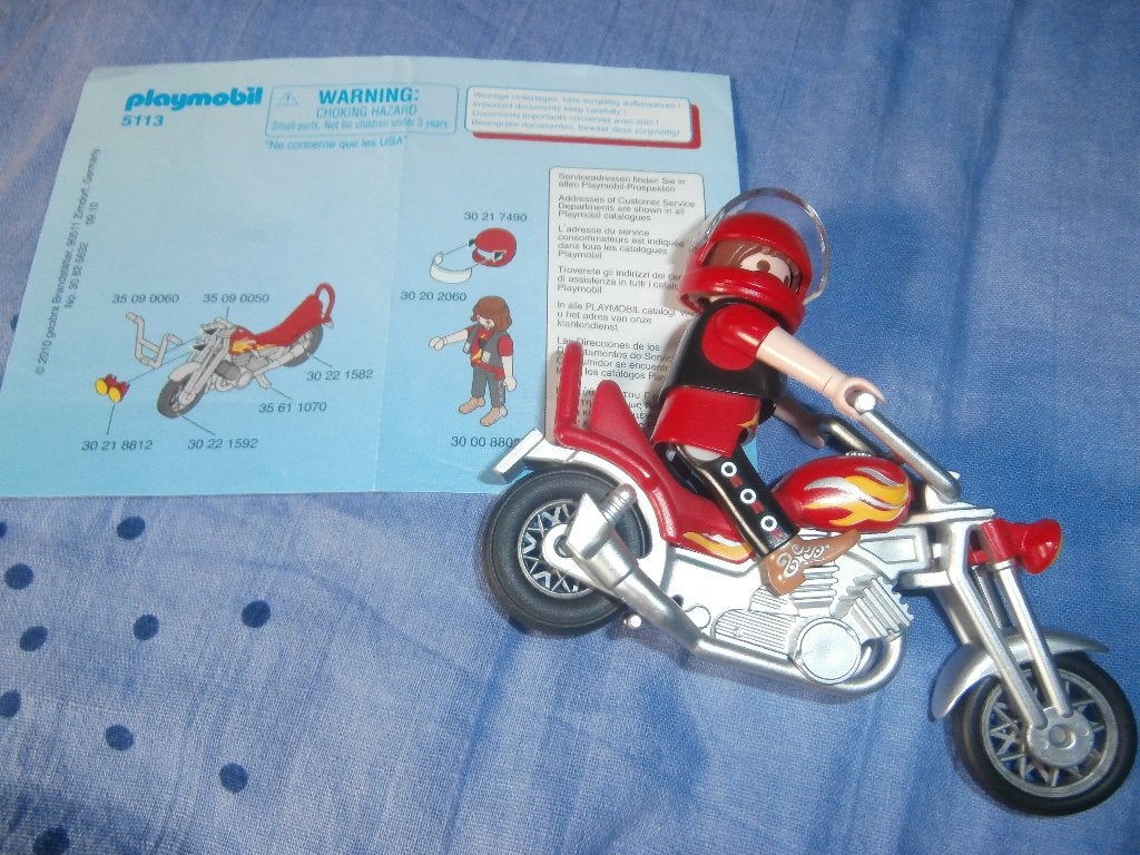 Playmobil 5113 motorfiets motor motorrijder rood, Kinderen en Baby's, Speelgoed | Playmobil, Ophalen of Verzenden, Zo goed als nieuw