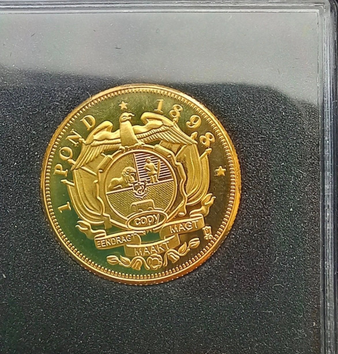 Zuid-Afrikaanse Pond 1898 - Gouden Munt (Kopie), Ophalen of Verzenden, Losse munt, Goud