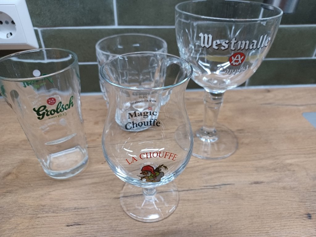 Diverse bierglazen (oa Westmalle, Grolsch) -nieuw, Verzamelen, Biermerken, Ophalen of Verzenden, Nieuw, Glas of Glazen, Grolsch