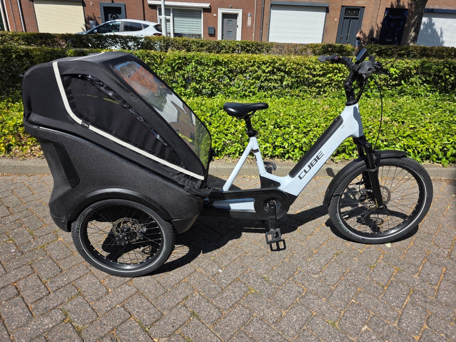 Cube elektrische bakfiets met Bosch Cargo middenmotor, Overige merken, Huif, Ophalen of Verzenden, Zo goed als nieuw