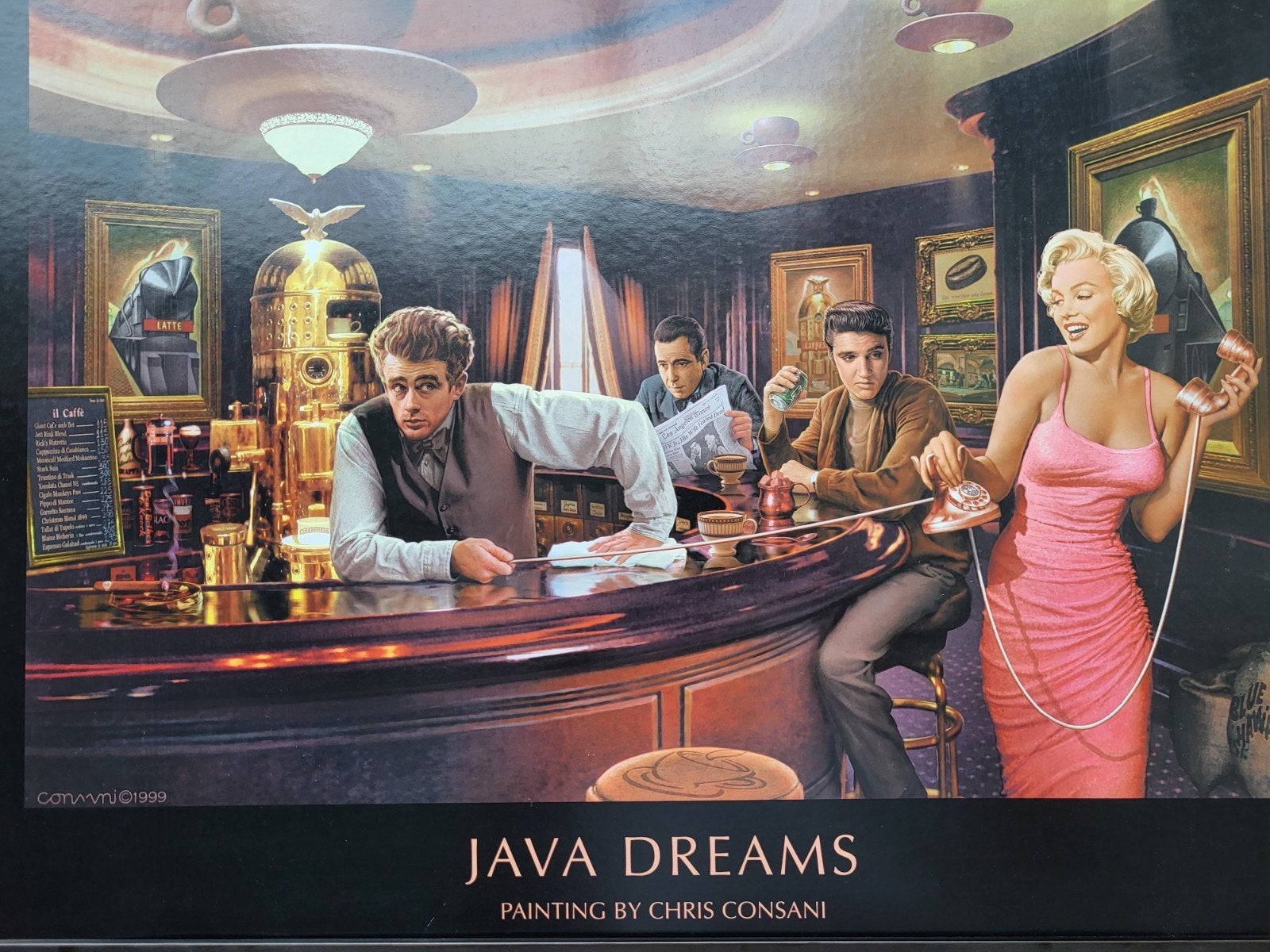 Java Dreams poster in lijst - Chris Consani (1999), Antiek en Kunst, Ophalen, Portret of Personen, Klassiek, Papier