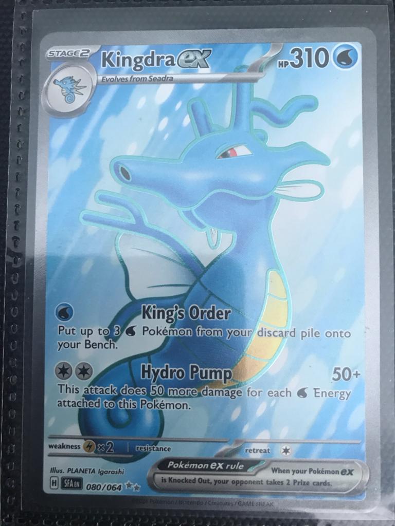 Kingdra EX Pokémon Kaart - SFAEN 080/064, Ophalen of Verzenden, Zo goed als nieuw, Losse kaart, Foil