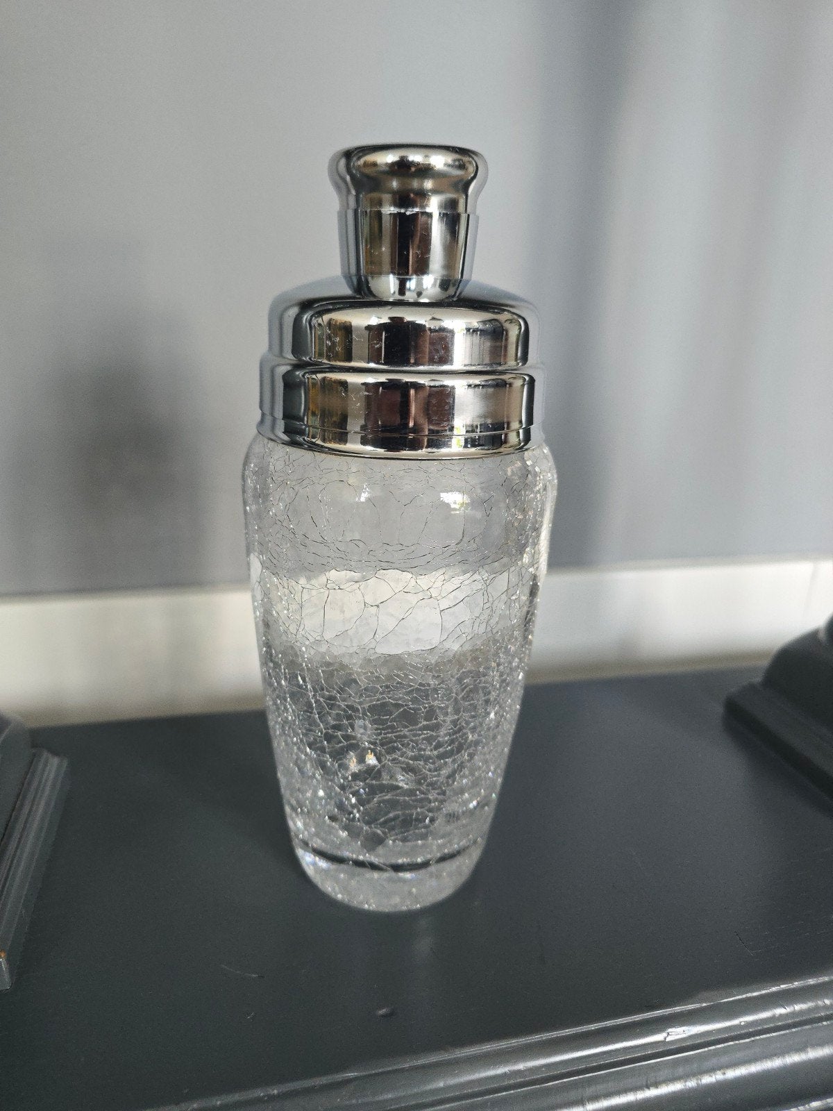 Fraaie Mid Century XXL cocktailshaker van craquelé kristal m, Ophalen of Verzenden
