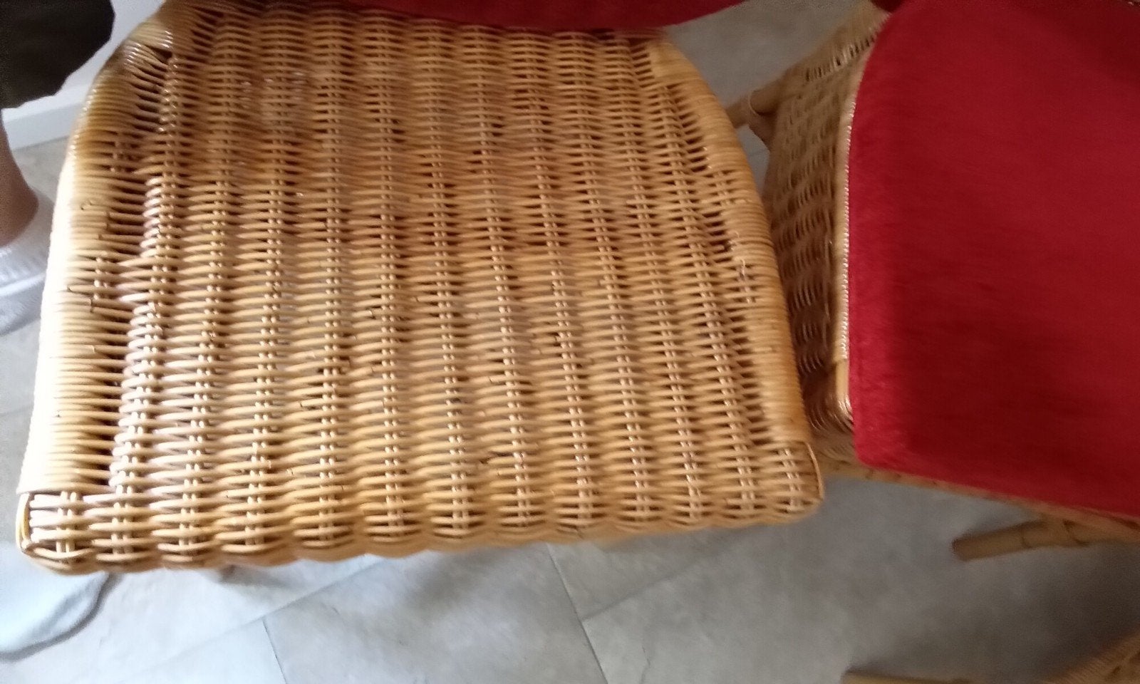 4 rotan rieten stevige stoelen, Gebruikt, Twee, Bruin, Riet of Rotan