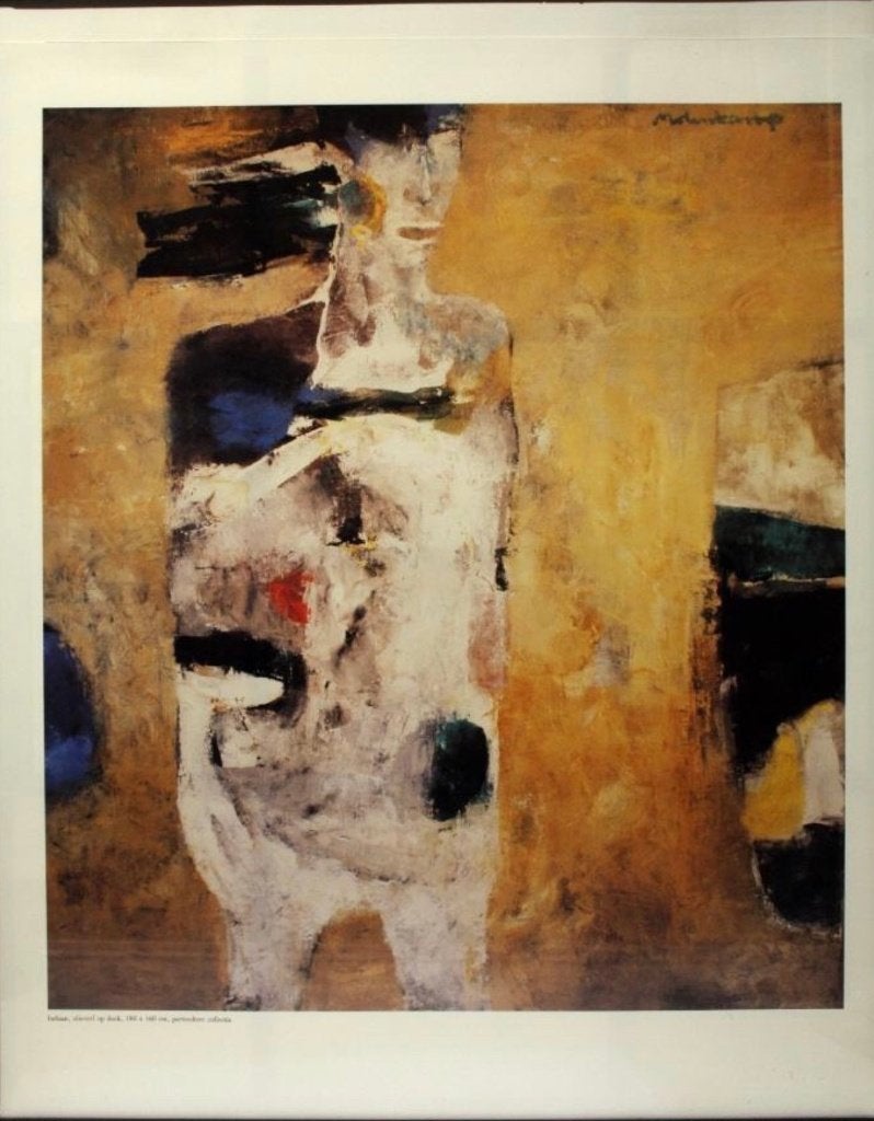 Nico Molenkamp - Kunstdruk - Indiaan - Gesigneerd op steen, Ophalen of Verzenden, Abstract