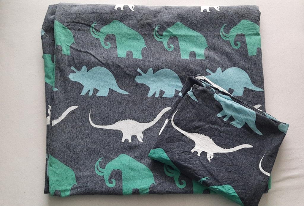 Blauwe dekbedovertrekset met dinosaurussen erop - met instop, Eenpersoons, Blauw, Dekbedovertrek, Ophalen of Verzenden