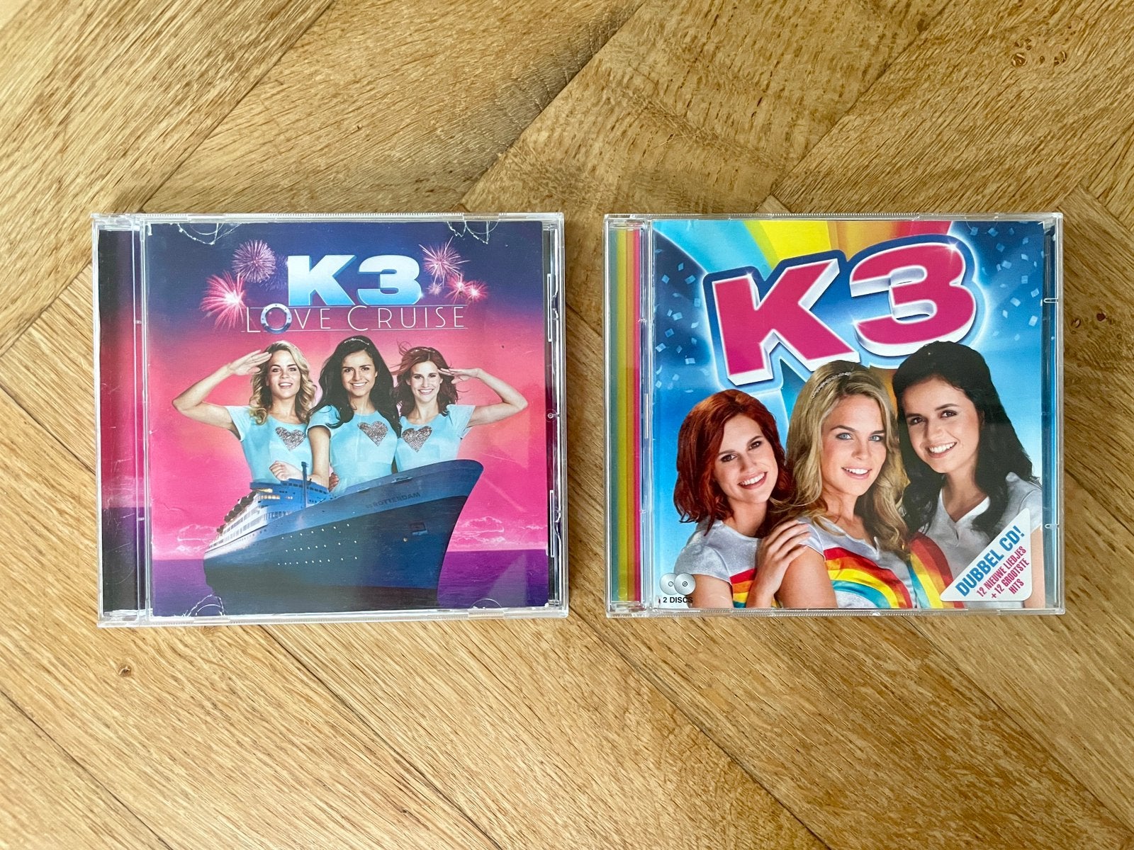 2x K3 CD’s met Klaasje - Love Cruise + 10.000 Lichtballonnen, Tot 2 jaar, Ophalen of Verzenden, Zo goed als nieuw, Muziek