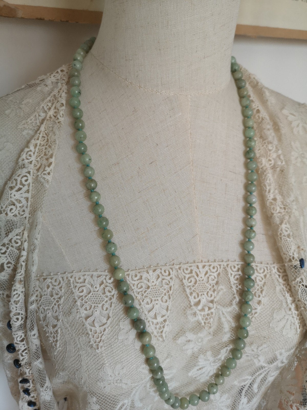 Jade edelsteen ketting, Ophalen of Verzenden, Gebruikt, Groen, Steen of Mineraal
