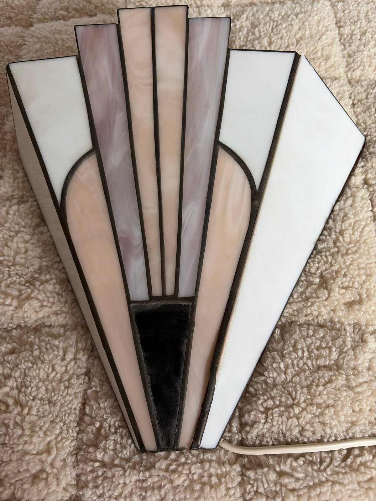 Art Deco Stijl Glas-in-lood Wandlamp, Ophalen of Verzenden