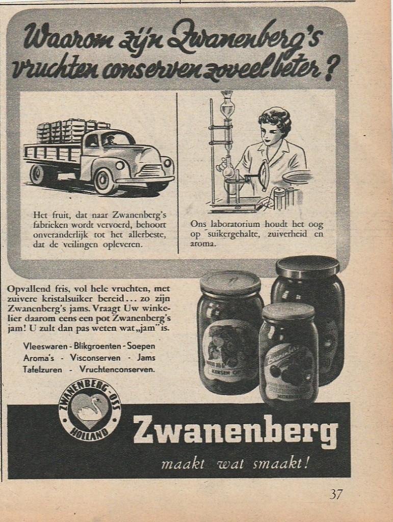 Retro reclame 1950 Zwanenberg vleeswaren vracvhtwagen, Verzamelen, Verzenden, Overige typen