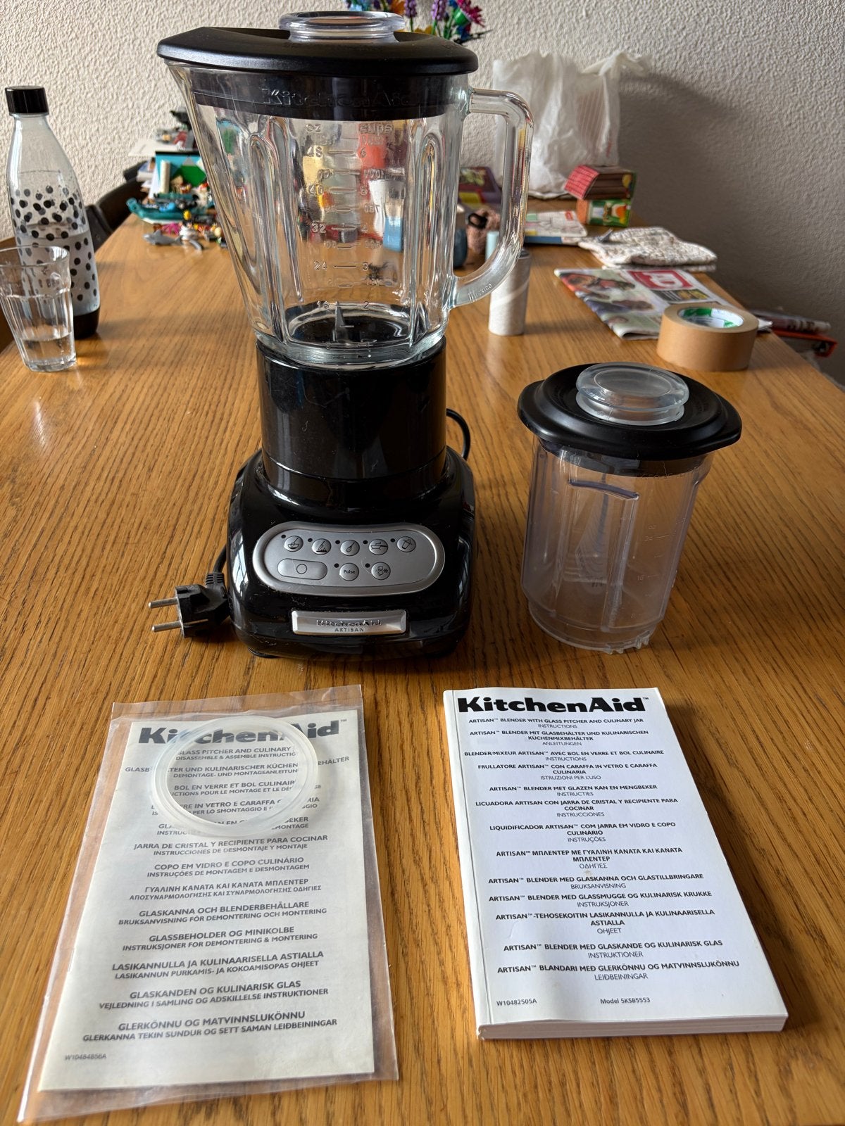 KitchenAid Artisan Blender 5KSB5553 - Zwart, 1 tot 2 liter, Ophalen of Verzenden, Zo goed als nieuw, 3 snelheden of meer