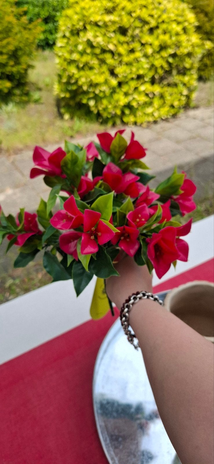 Kunst Bougainvillea UV bestendig!!, Roze, 30 cm, Nieuw, Buiten