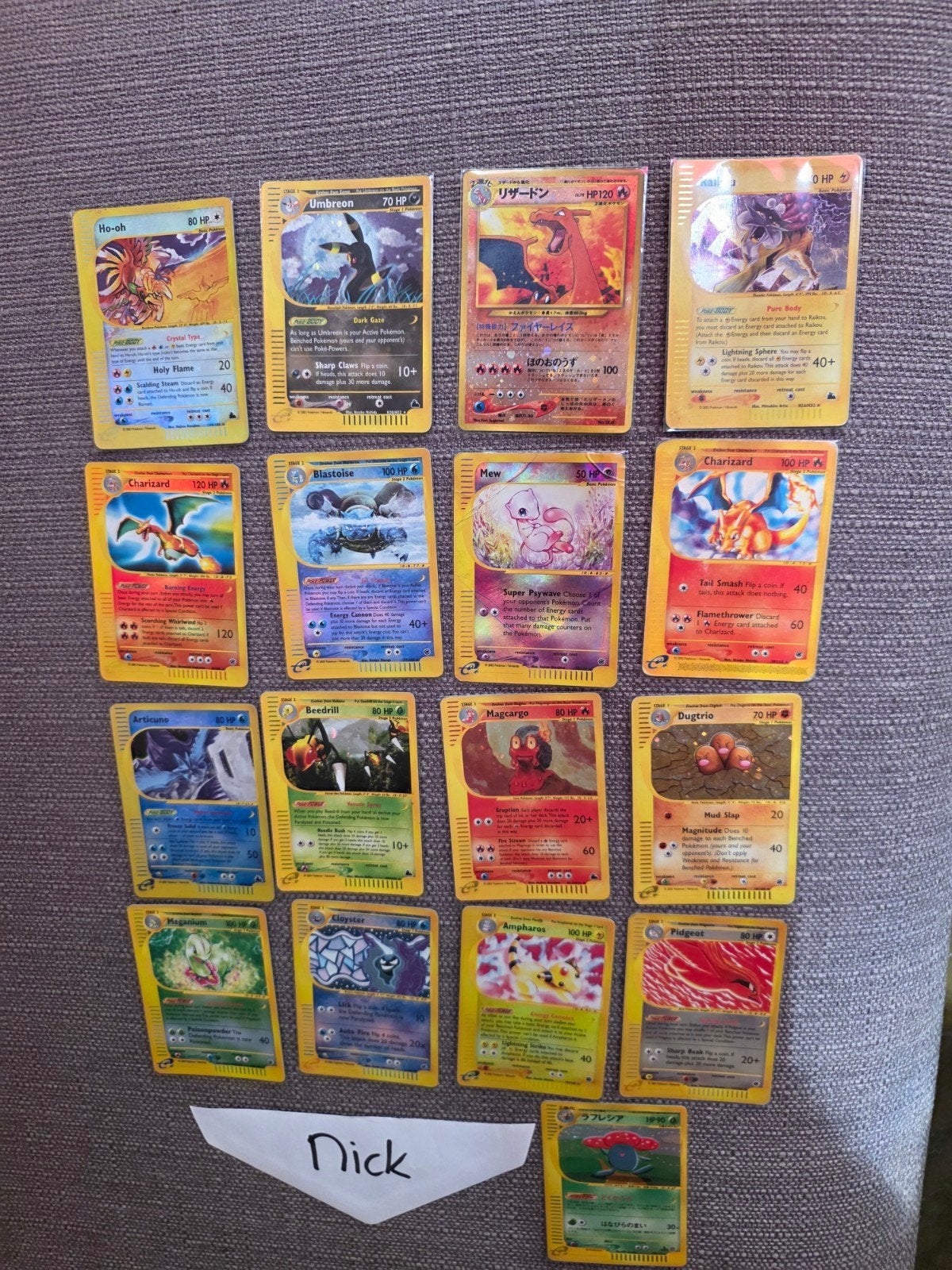 Diverse holo's uit Skyridge en Expedition: Charizard,Umbreon, Ophalen, Zo goed als nieuw