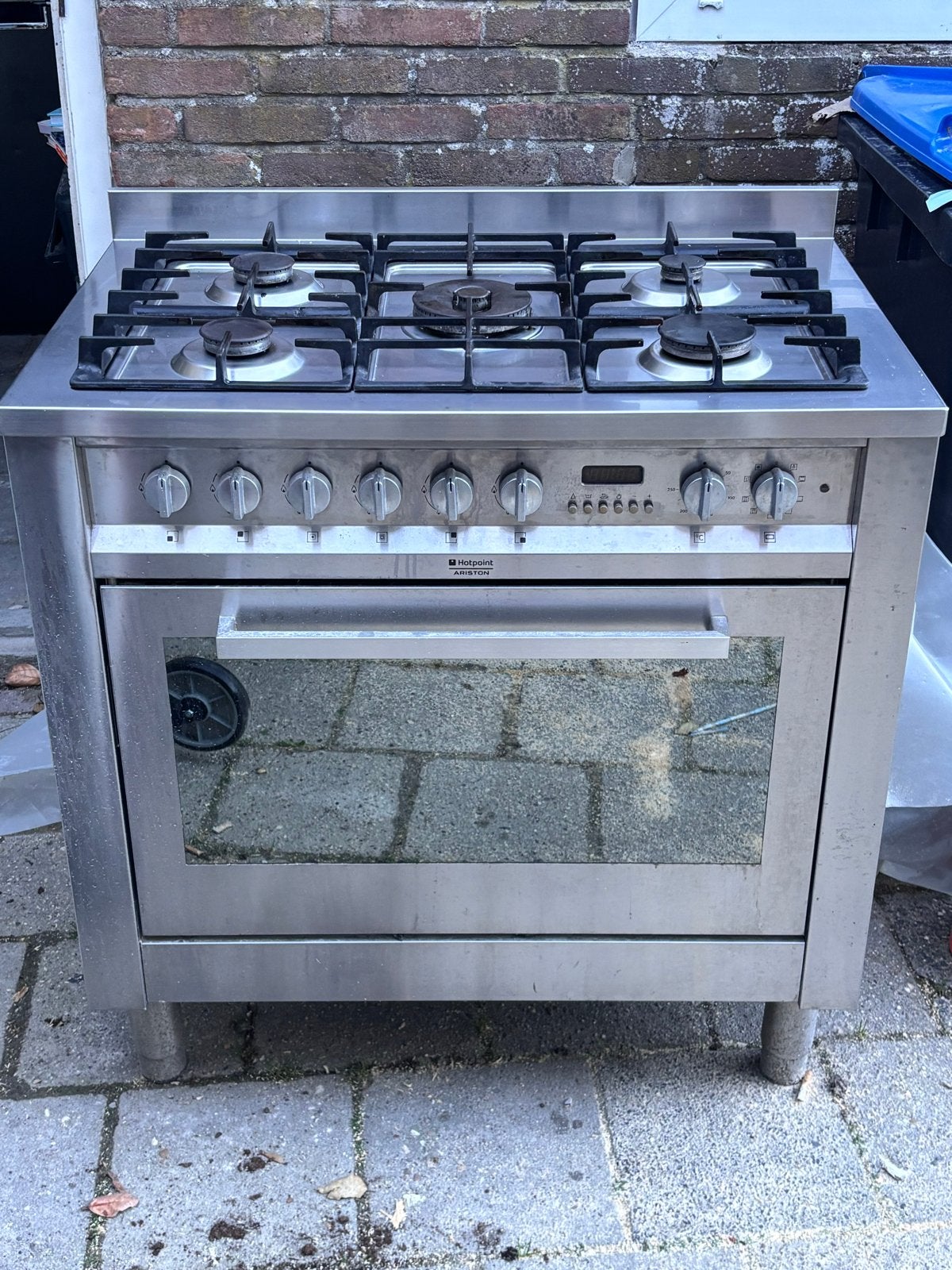 Hotpoint Ariston gasfornuis 5 pits met oven, Witgoed en Apparatuur, Ophalen, Gebruikt, 60 cm of meer, Gas