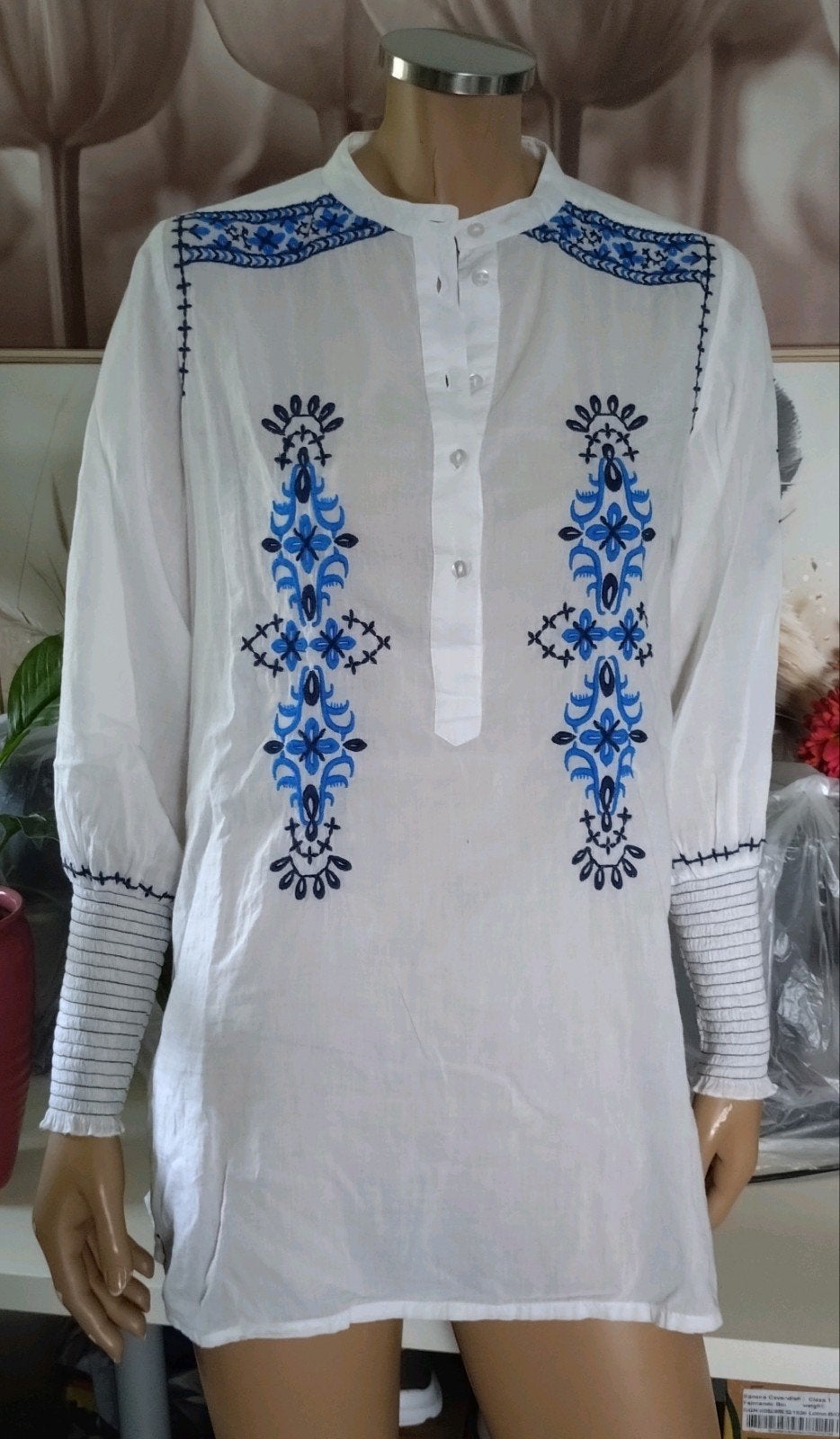 mooie witte blouse met borduursel lollys laundry maat S, Kleding | Dames, Blouses en Tunieken, Wit, Ophalen of Verzenden, Maat 36 (S)