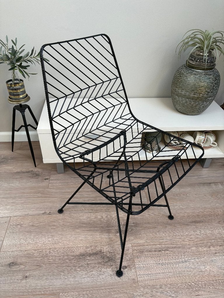 Stoel zwart metaal van Nola  NIEUW!!, Huis en Inrichting, Stoelen, Ophalen, Zwart, Nieuw, Metaal