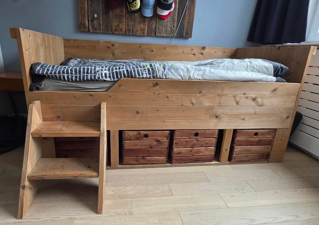 Steigerhout bed, Ophalen of Verzenden