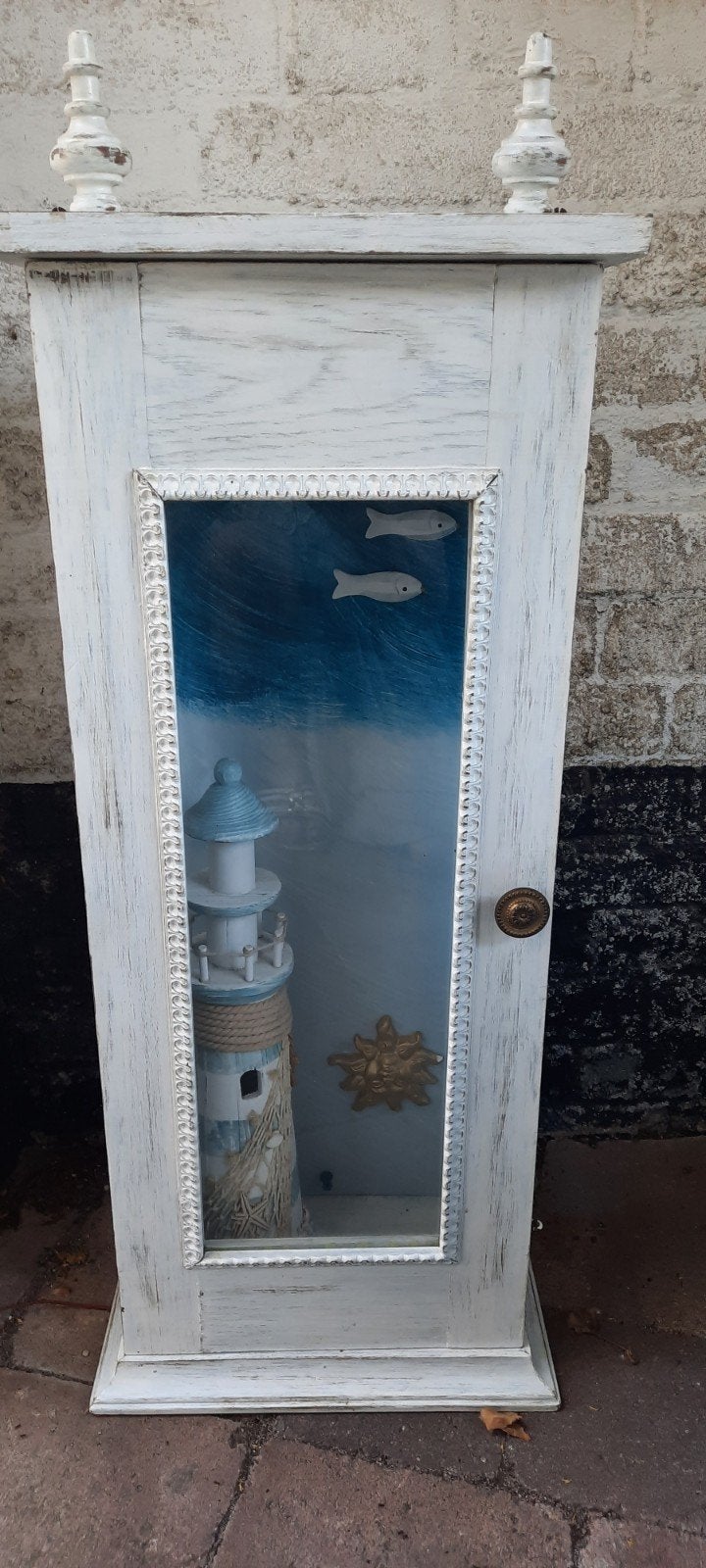 Decoratieve vitrinekast met maritiem thema, Ophalen of Verzenden