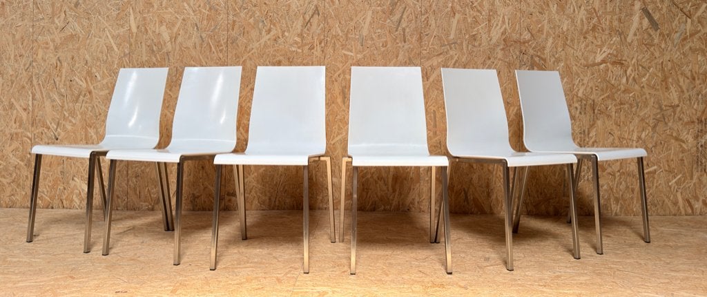 6X Pedrali Kuadra stoelen, Huis en Inrichting, Stoelen, Ophalen, Kunststof, Wit, Pedrali Kuadra