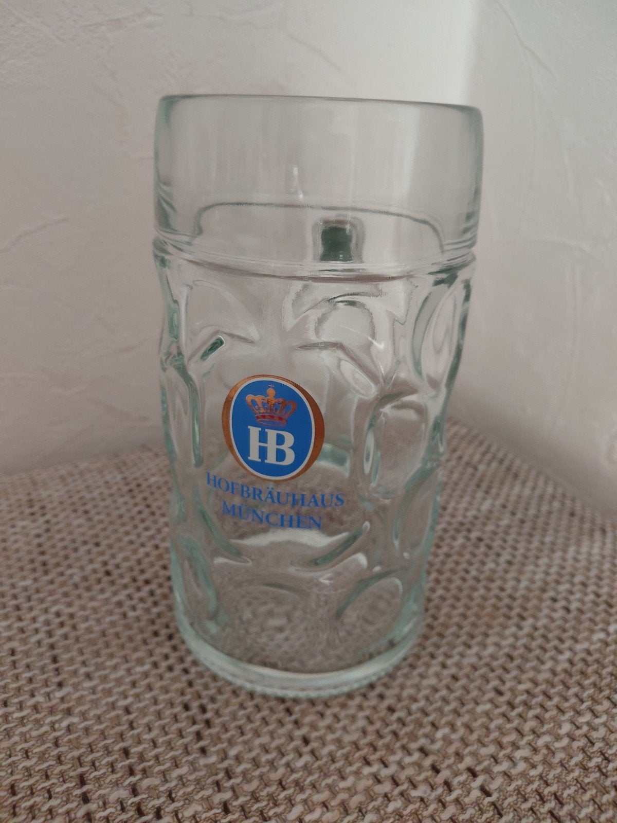 Hofbräuhaus München Bierpul 1 liter- 21 cm hoog, 1.4 kg, Glas of Glazen, Gebruikt, Overige merken, Ophalen of Verzenden