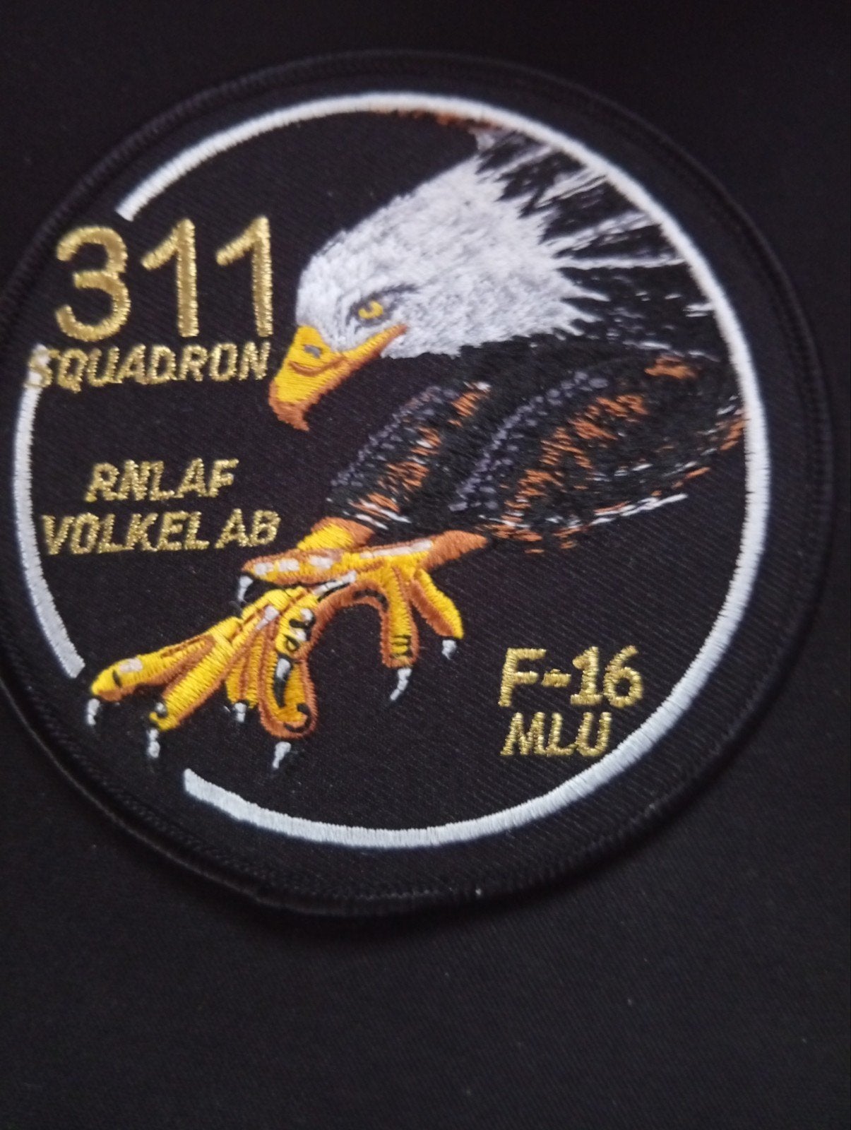 patch 311 sqn RNLAF Volkel Afb F-16 MLU, Ophalen of Verzenden, Zo goed als nieuw, Patch, Badge of Embleem