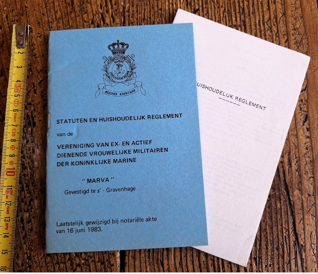 Statuten en Huishoudelijk Reglement MARVA Koninklijke Marine, Verzamelen, Ophalen of Verzenden, Marine, Nederland, Boek of Tijdschrift