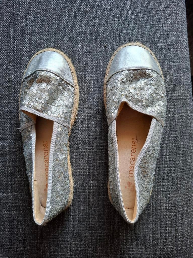 Macarena Espadrilles met pailletten, maat 38, Ophalen of Verzenden, Espadrilles of Moccasins, Macarena, Grijs