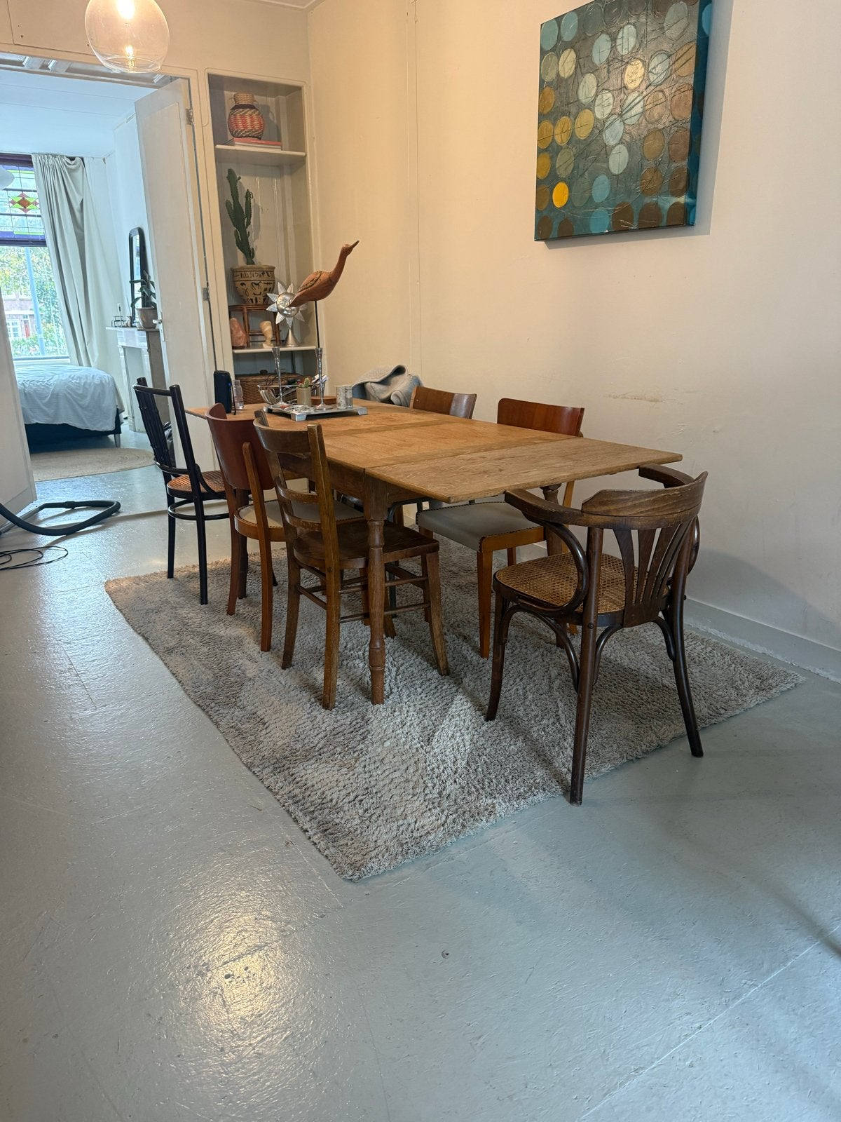 Hoogpolig vloerkleed - 160x235 cm, Ophalen, Gebruikt, Beige, 150 tot 200 cm