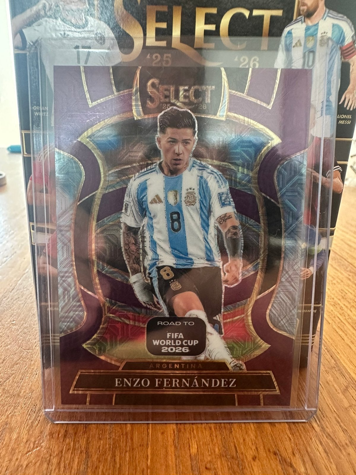 Panini Select 25/26 Fifa World Cup Enzo Fernández Purple Moj, Verzenden, Zo goed als nieuw, Buitenlandse clubs, Poster, Plaatje of Sticker