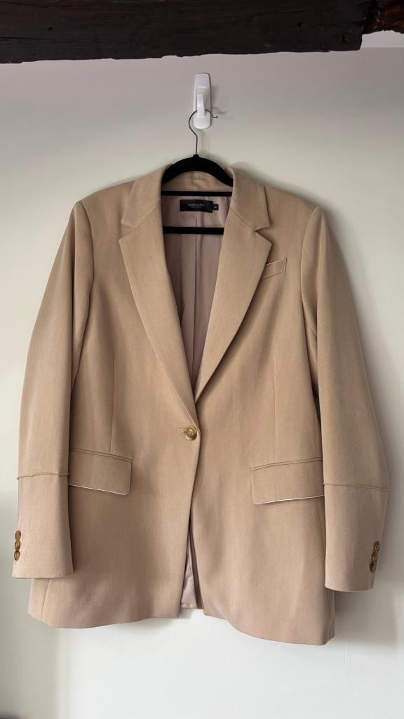 Prachtige Claudia Sträter Blazer - Beige - Maat 40, Beige, Zo goed als nieuw, Ophalen, Maat 38/40 (M)