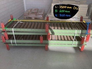 4 stuks Zwaarte kracht rollenbaan 10m1 totaal, Ophalen of Verzenden, Gebruikt