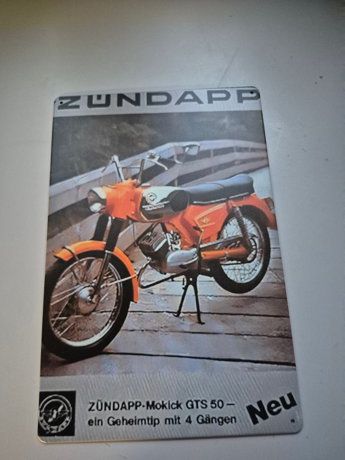 Zündapp Mokick GTS 50 Reclamebord -, Ophalen of Verzenden, Nieuw, Overige typen