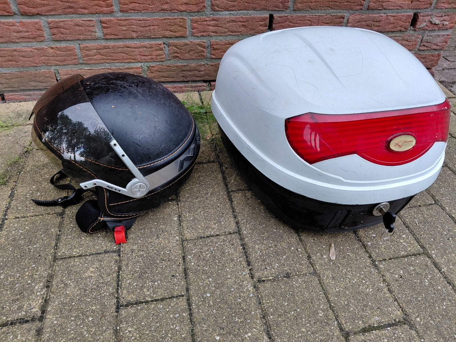 helmbak/topkoffer met helm, Ophalen of Verzenden, Gebruikt, Overige typen, Overige merken