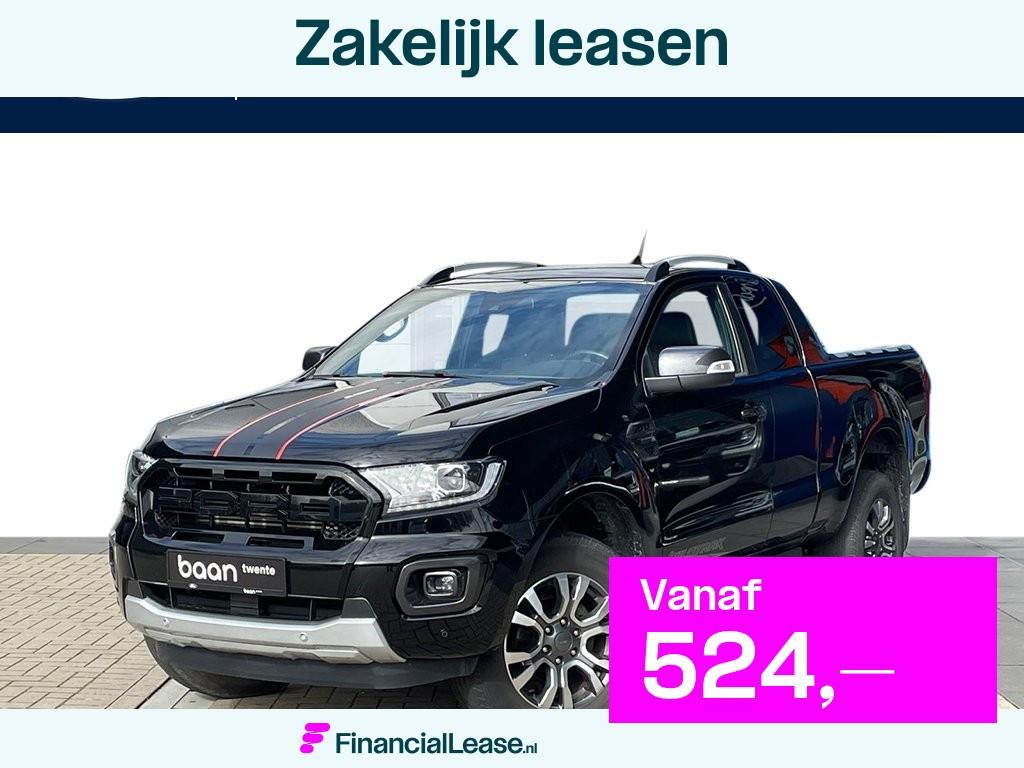 Ford Ranger 2.0 EcoBlue Wildtrak Supercab, Gebruikt, 4 cilinders, Zwart, Origineel Nederlands