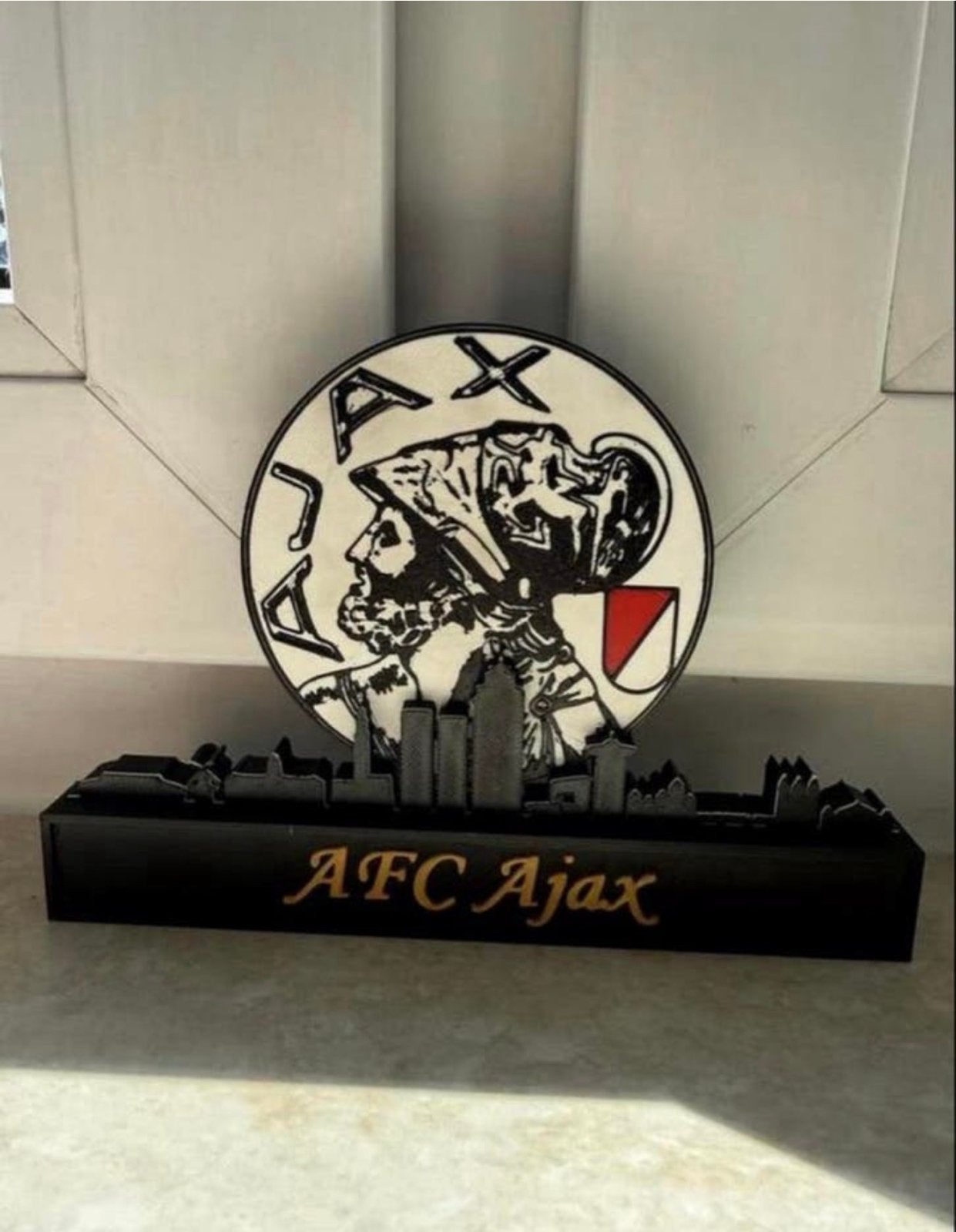 Ajax Skyline Beeldje - Uniek Decoratiestuk, Ophalen of Verzenden, Zo goed als nieuw, Ajax, Beeldje of Poppetje