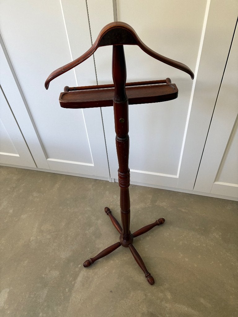 Vintage Houten Kledingstandaard / Valet Stand, Ophalen